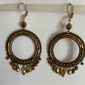 Ayala Bar Gold Beaded Hoop Earrings
